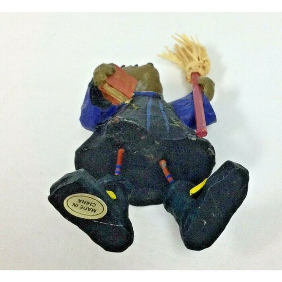 Halloween Teddy Bear Witch Resin Figure Figurine Broom Spells Book Decor 5"  B - Picture 5 of 5